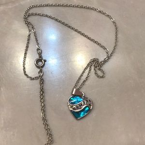 December birth month "turquoise" heart necklace